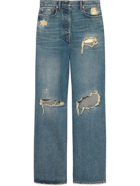 gucci borsa jeans|Gucci distressed jeans.